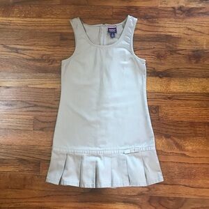Girls French Toast Khaki Tan School Uniform Dress w/ Pleated Skirt Sleeveless
Sm